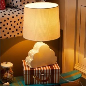 Cute Cloud SideTable Lamp with Starry Nightlight.